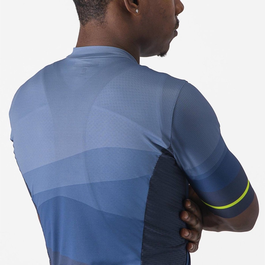 Blue / Light Grey Blue Men Castelli ORIZZONTE Jersey | 813265-EMK