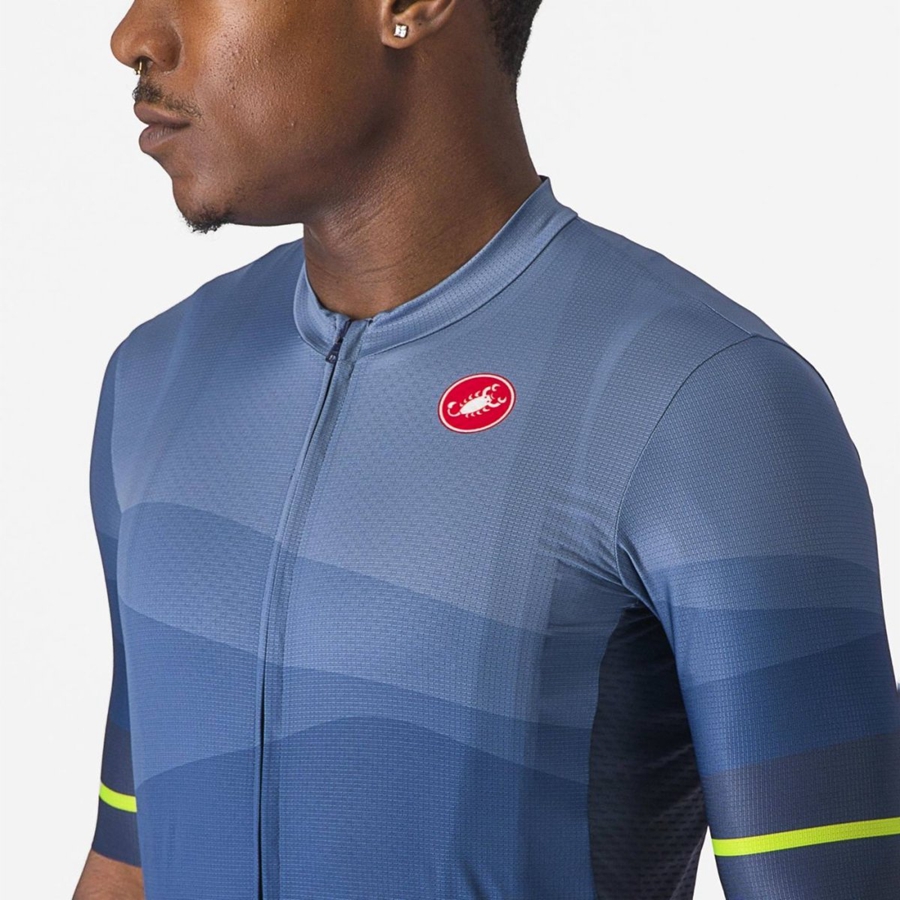 Blue / Light Grey Blue Men Castelli ORIZZONTE Jersey | 813265-EMK