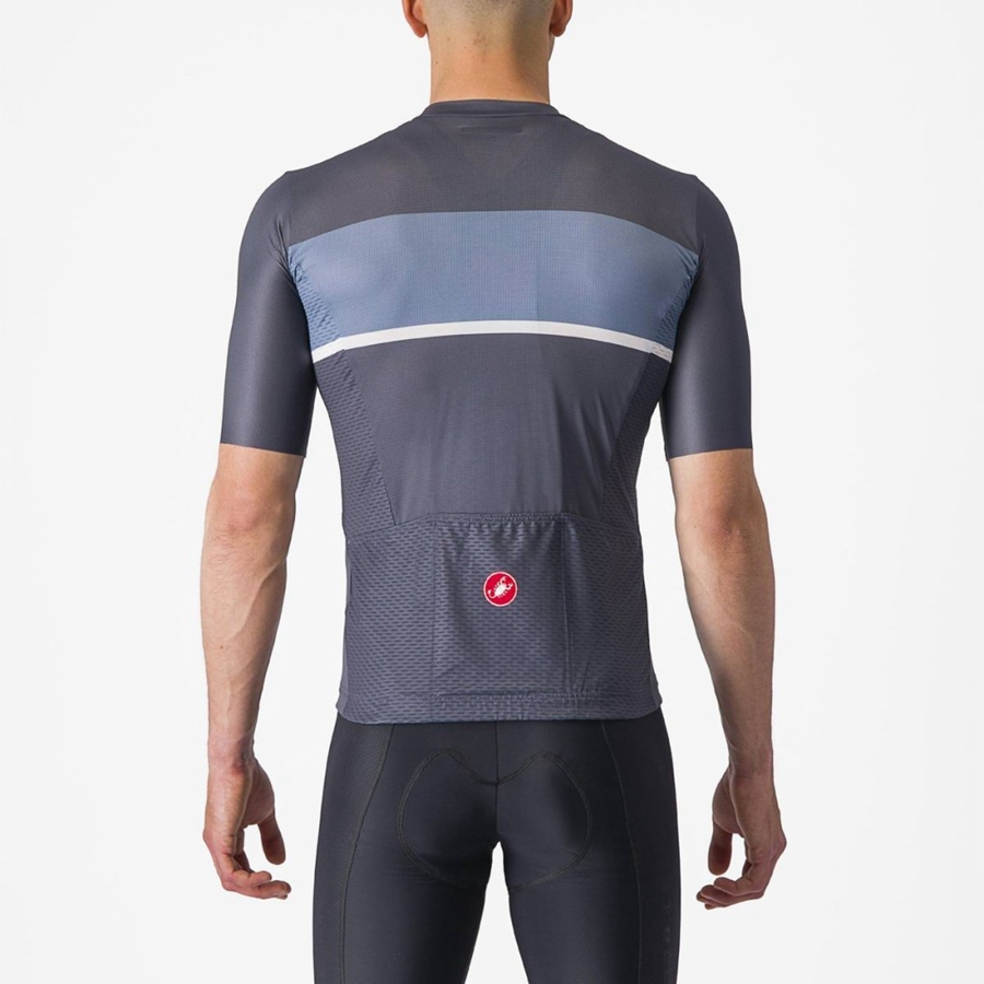 Blue / Light Grey Blue Men Castelli TRADIZIONE Jersey | 683249-UBC