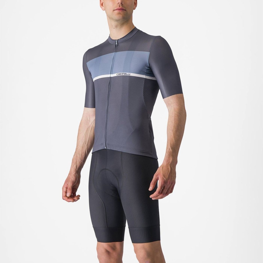 Blue / Light Grey Blue Men Castelli TRADIZIONE Jersey | 683249-UBC