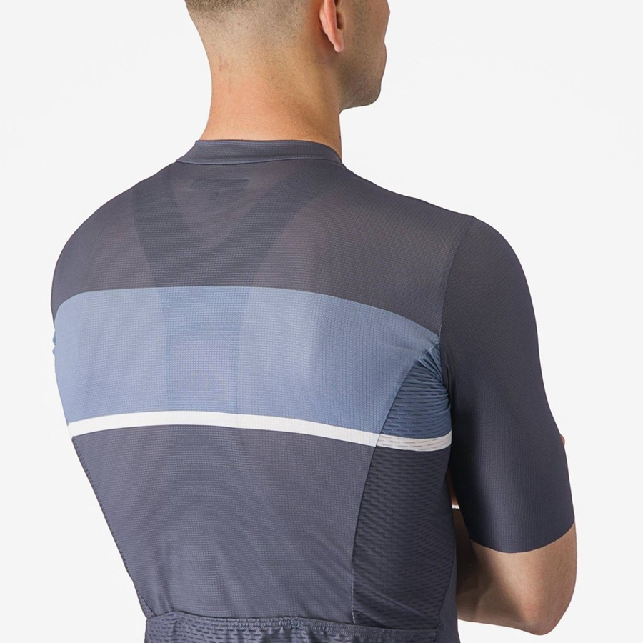 Blue / Light Grey Blue Men Castelli TRADIZIONE Jersey | 683249-UBC