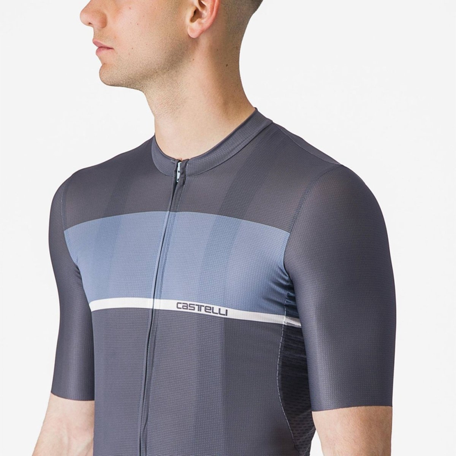 Blue / Light Grey Blue Men Castelli TRADIZIONE Jersey | 683249-UBC