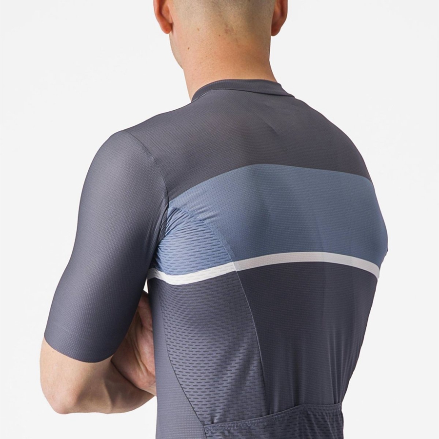 Blue / Light Grey Blue Men Castelli TRADIZIONE Jersey | 683249-UBC