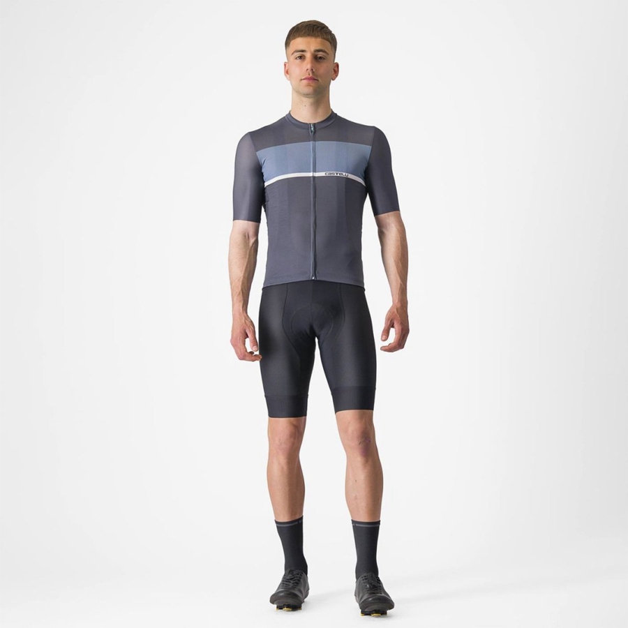 Blue / Light Grey Blue Men Castelli TRADIZIONE Jersey | 683249-UBC