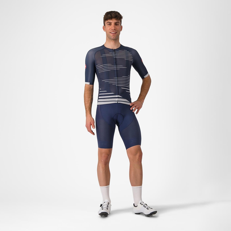 Blue / Silver Grey Men Castelli CLIMBER'S 4.0 Jersey | 962308-NIM