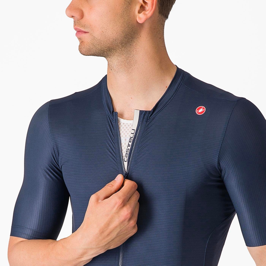 Blue / Silver Men Castelli ESPRESSO Jersey | 802961-VWB