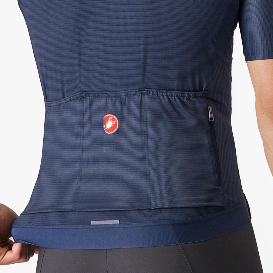 Blue / Silver Men Castelli ESPRESSO Jersey | 802961-VWB