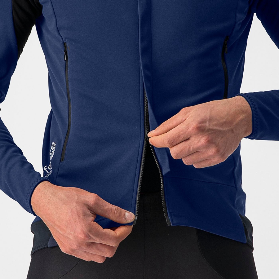 Blue / Silver Men Castelli PERFETTO RoS 2 Jackets | 810472-KWR