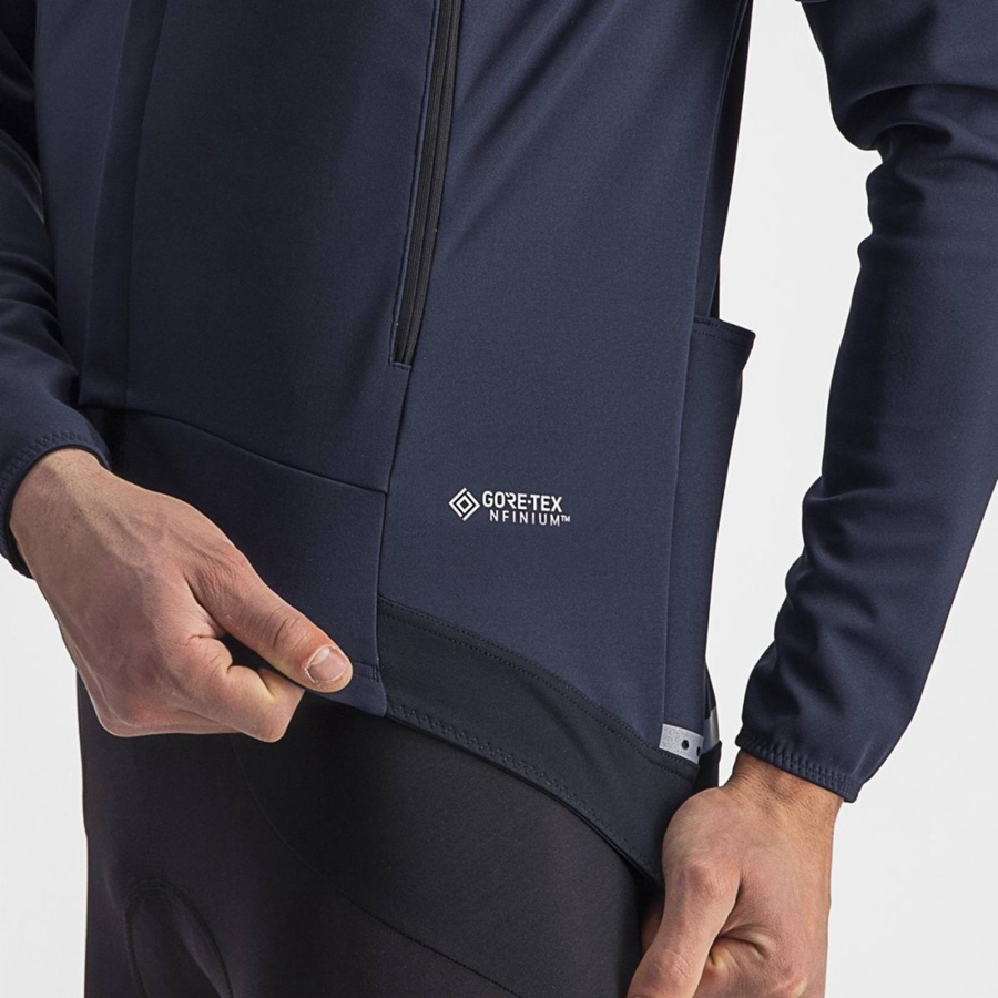 Blue / Silver Men Castelli PERFETTO RoS 2 CONVERTIBLE Jackets | 492605-GID