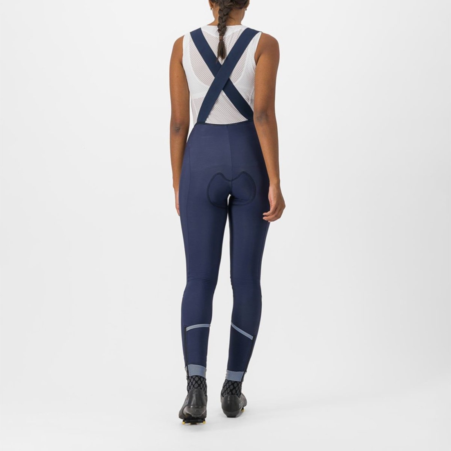 Blue / Silver Women Castelli VELOCISSIMA DT Bib Tights | 216985-GIJ