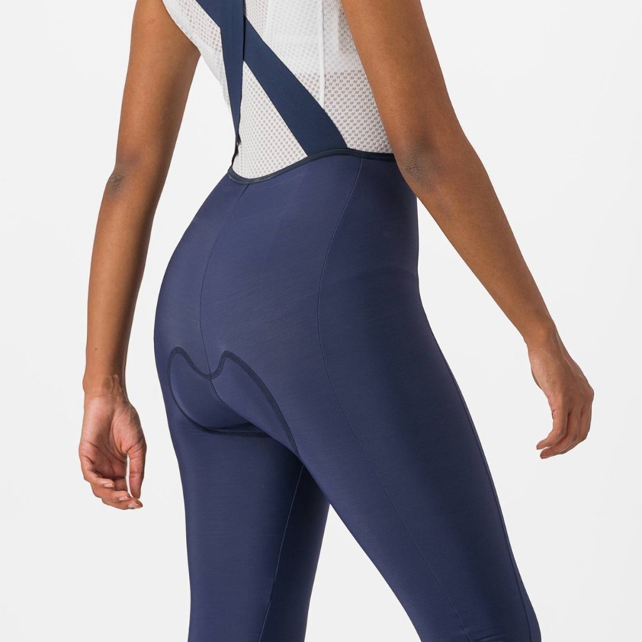 Blue / Silver Women Castelli VELOCISSIMA DT Bib Tights | 216985-GIJ