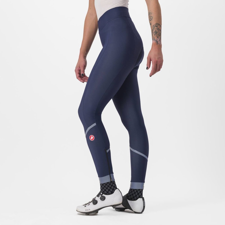 Blue / Silver Women Castelli VELOCISSIMA THERMAL Leggings | 172635-GOR