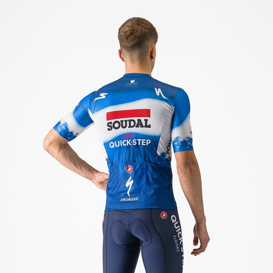 Blue / White Men Castelli COMPETIZIONE 3 Jersey | 486015-WVO