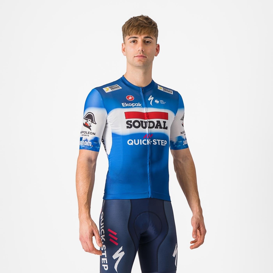 Blue / White Men Castelli COMPETIZIONE 3 Jersey | 486015-WVO