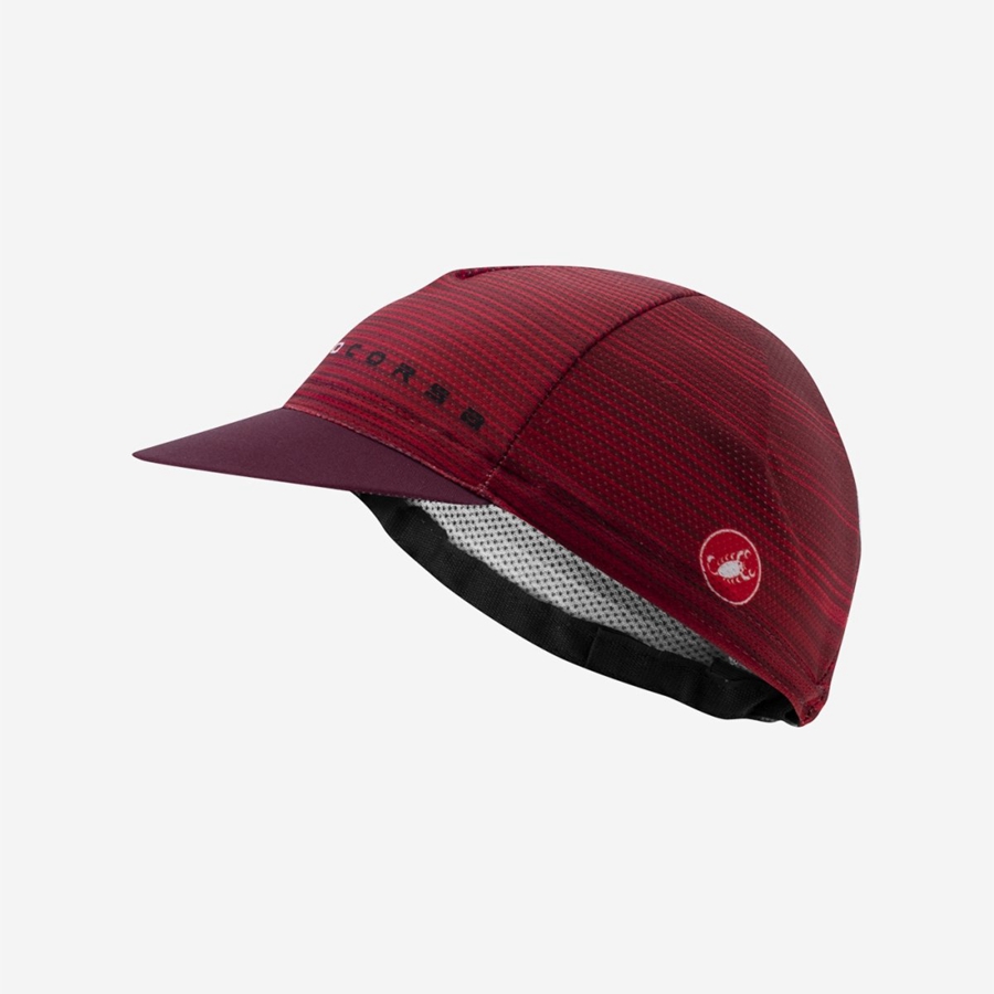 Burgundy Men Castelli ROSSO CORSA Cap | 548726-ESH