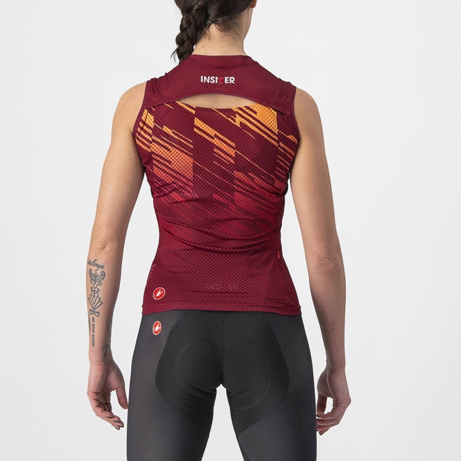 Burgundy Women Castelli INSIDER W SLEEVELESS Jersey | 952803-GTN