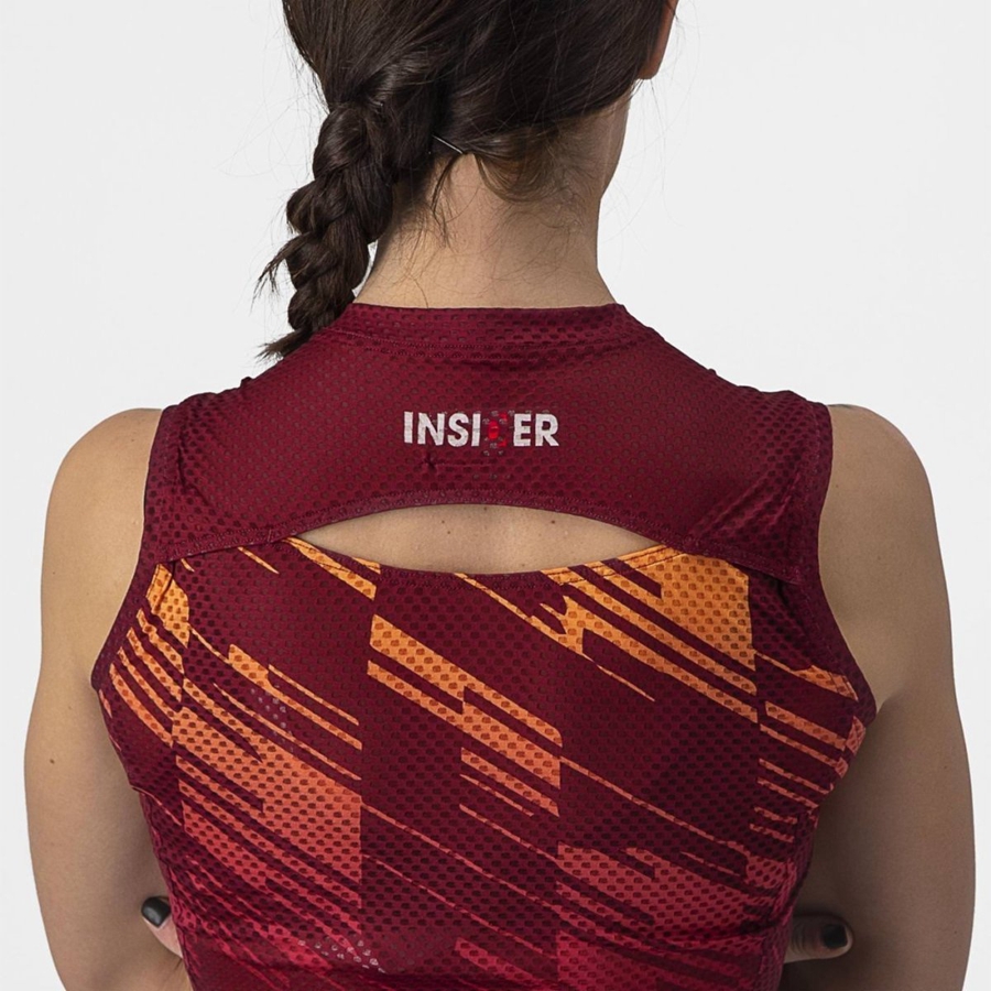 Burgundy Women Castelli INSIDER W SLEEVELESS Jersey | 952803-GTN