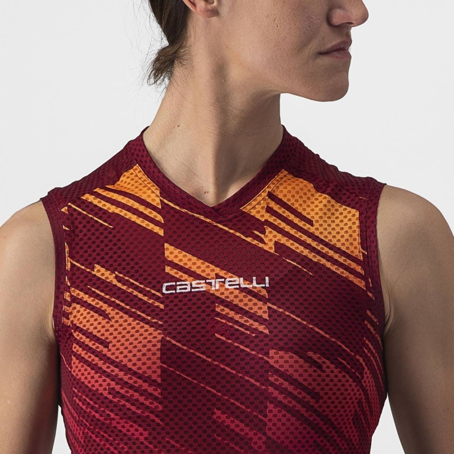 Burgundy Women Castelli INSIDER W SLEEVELESS Jersey | 952803-GTN