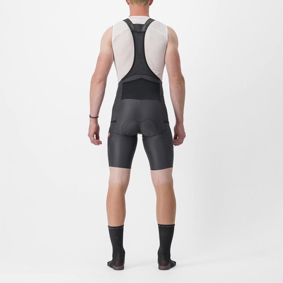 Dark Grey Men Castelli FREE UNLIMITED Bib Shorts | 274319-YVE