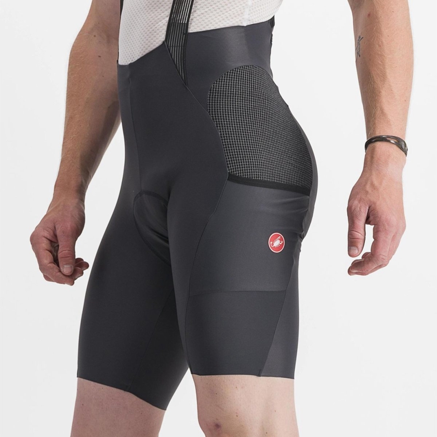 Dark Grey Men Castelli FREE UNLIMITED Bib Shorts | 274319-YVE