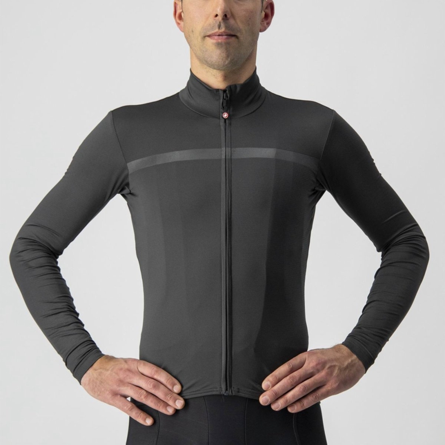 Dark Grey Men Castelli PRO THERMAL MID LS Jersey | 512309-IKV