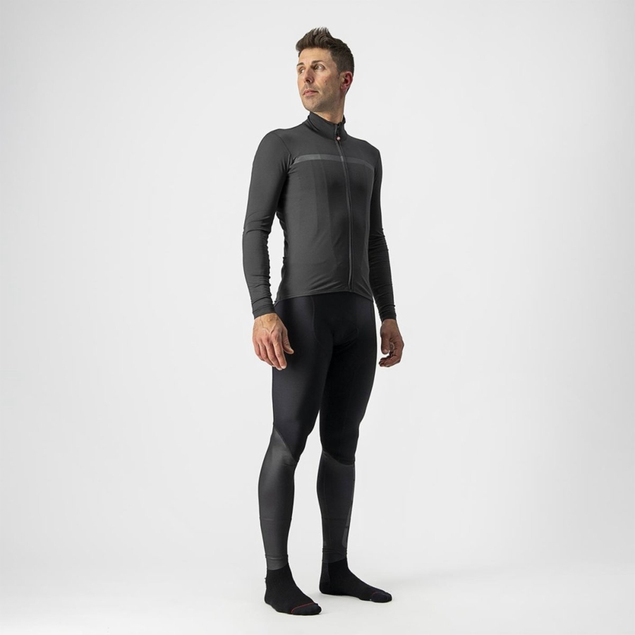 Dark Grey Men Castelli PRO THERMAL MID LS Jersey | 512309-IKV