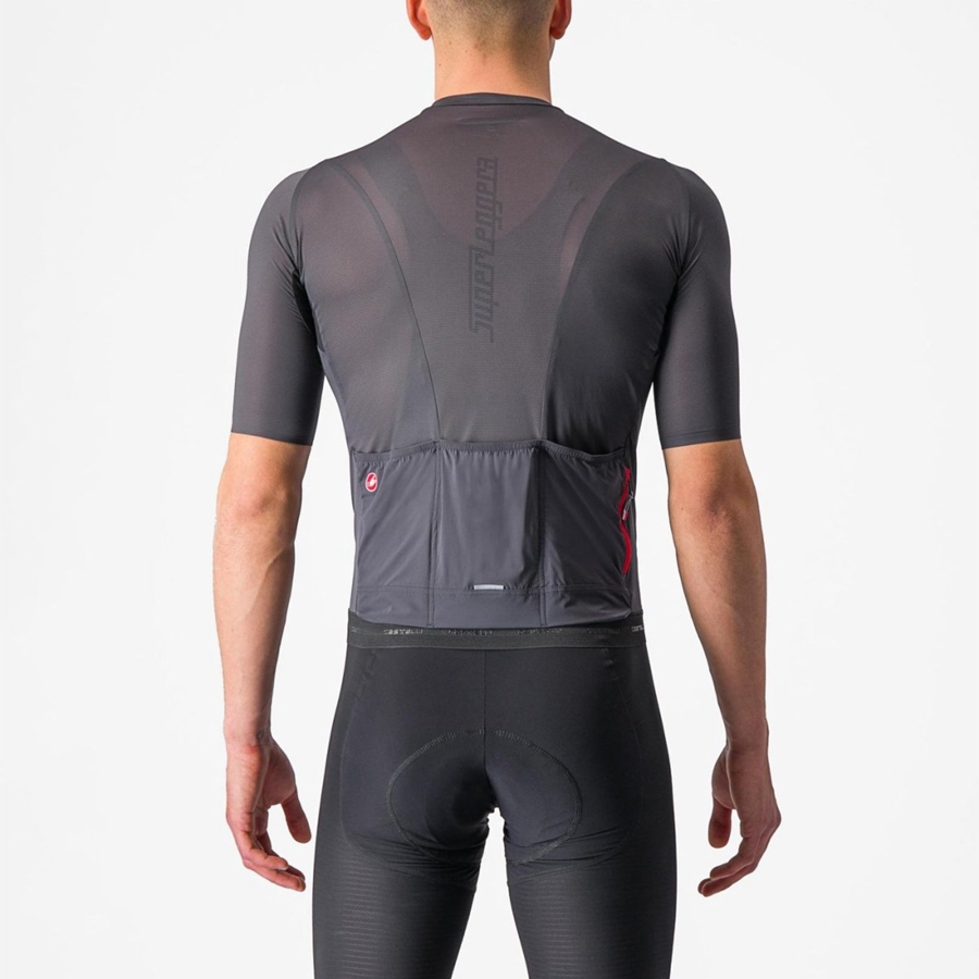 Dark Grey Men Castelli SUPERLEGGERA 3 Jersey | 714930-LNB