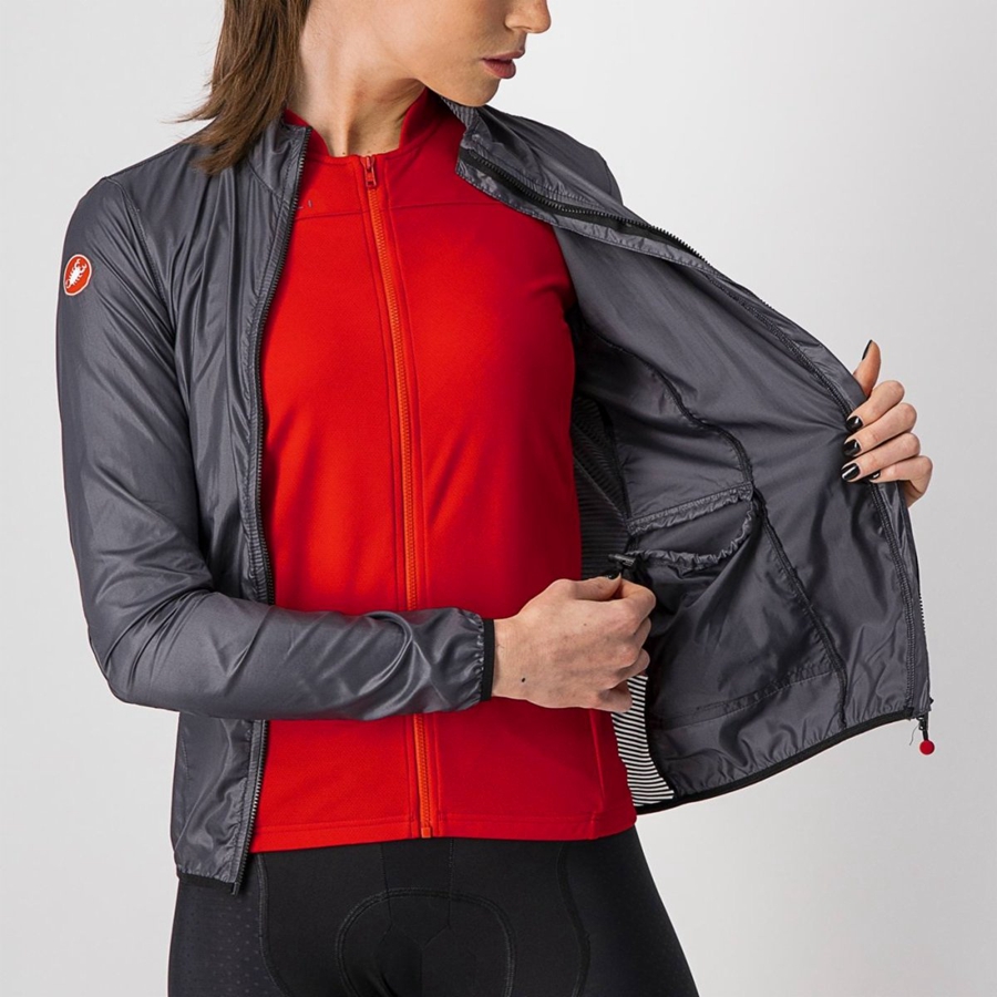 Dark Grey Women Castelli ARIA SHELL W Protection | 125789-NLZ