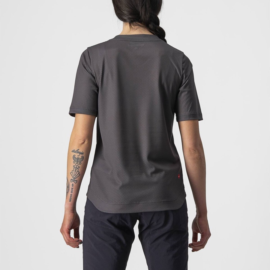 Dark Grey Women Castelli TRAIL TECH W TEE Jersey | 098641-YSN