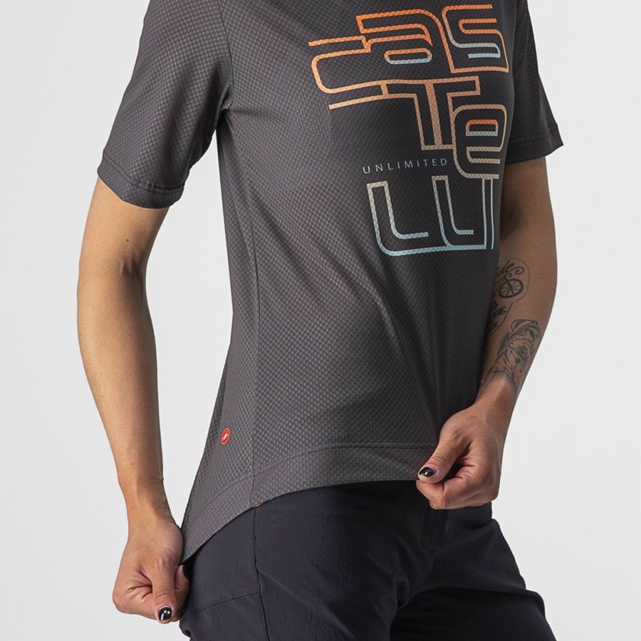 Dark Grey Women Castelli TRAIL TECH W TEE Jersey | 098641-YSN