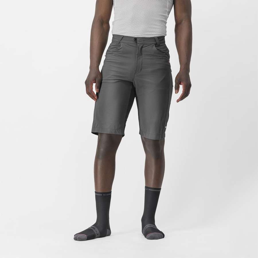 Dark Grey / Black Men Castelli UNLIMITEDGY Shorts | 052614-QUX