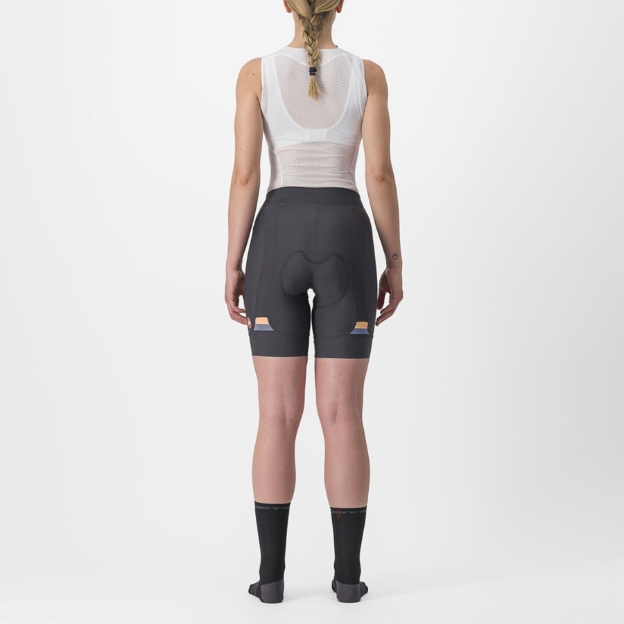 Dark Grey / Orange Women Castelli PRIMA Shorts | 497635-KLD