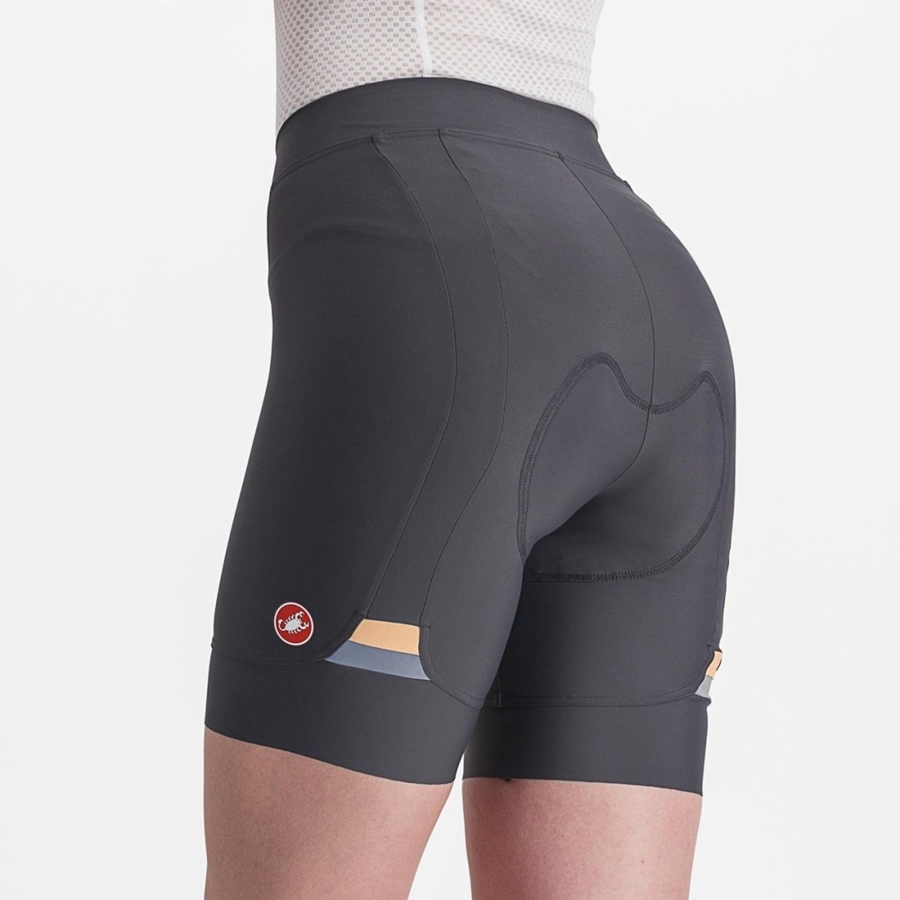 Dark Grey / Orange Women Castelli PRIMA Shorts | 497635-KLD