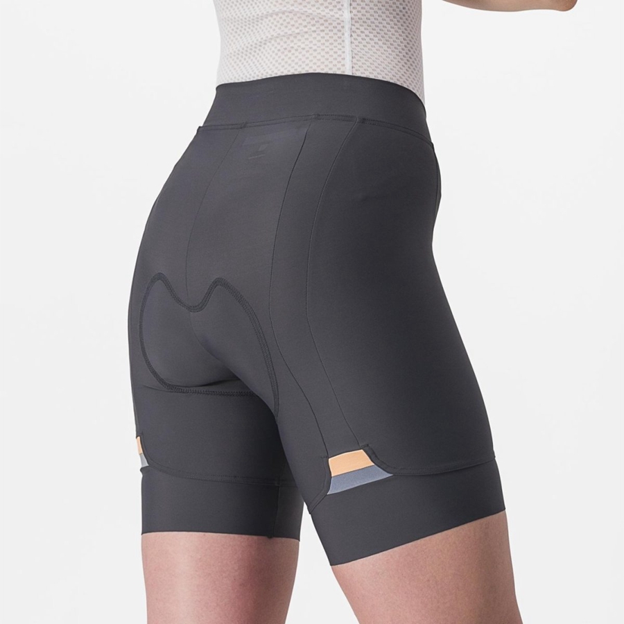 Dark Grey / Orange Women Castelli PRIMA Shorts | 497635-KLD