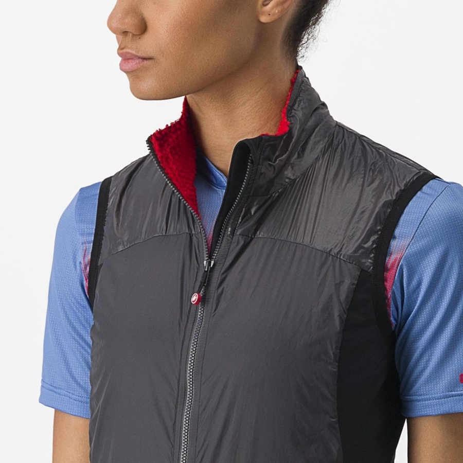 Dark Grey / Red Women Castelli UNLIMITED W PUFFY Vest | 123846-GVE