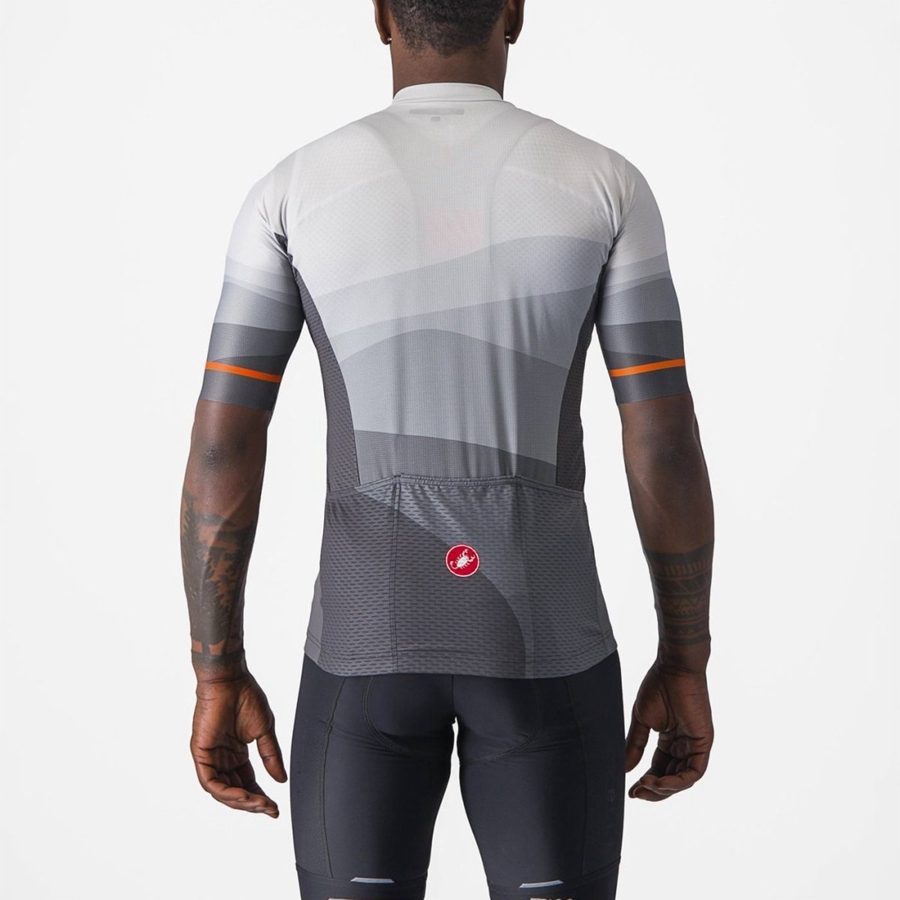 Dark Grey / Silver Grey Men Castelli ORIZZONTE Jersey | 510689-VXH