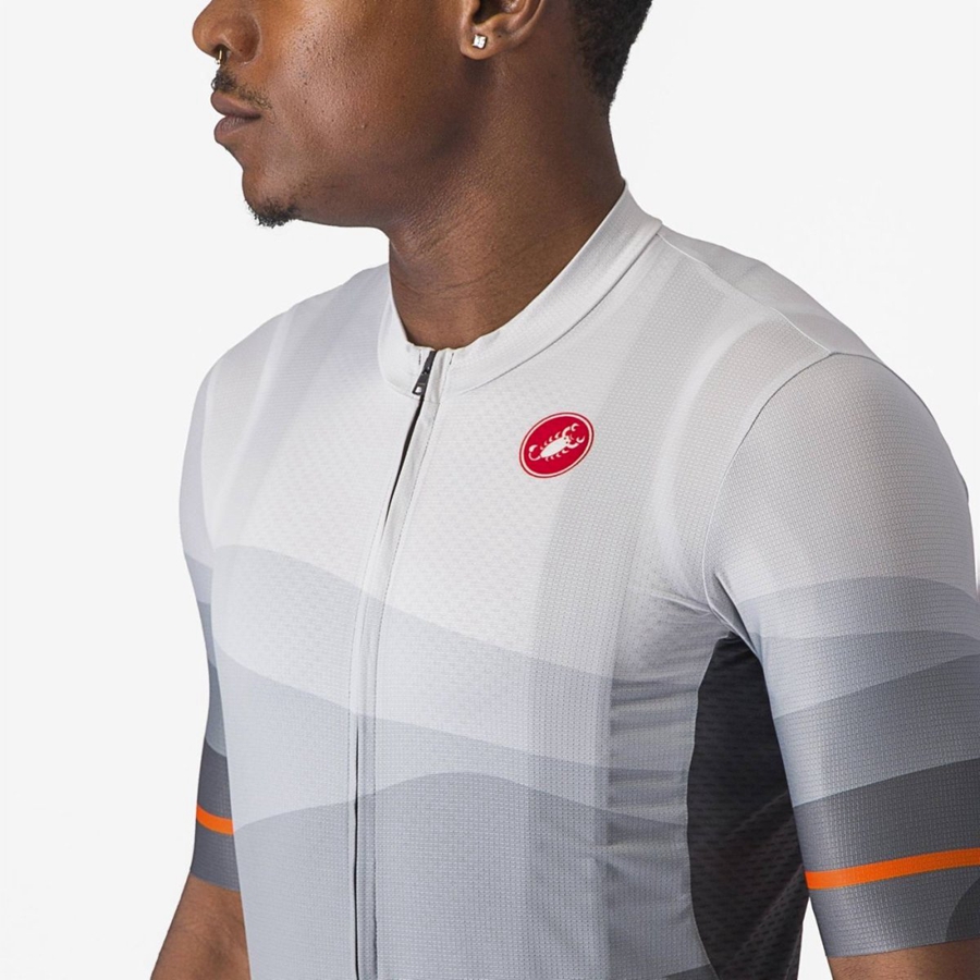 Dark Grey / Silver Grey Men Castelli ORIZZONTE Jersey | 510689-VXH