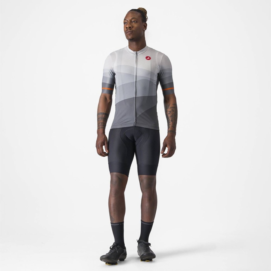 Dark Grey / Silver Grey Men Castelli ORIZZONTE Jersey | 510689-VXH