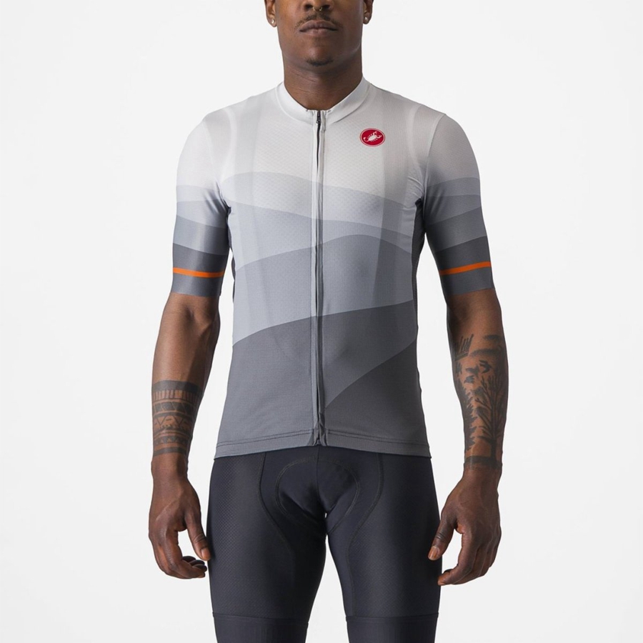 Dark Grey / Silver Grey Men Castelli ORIZZONTE Jersey | 510689-VXH