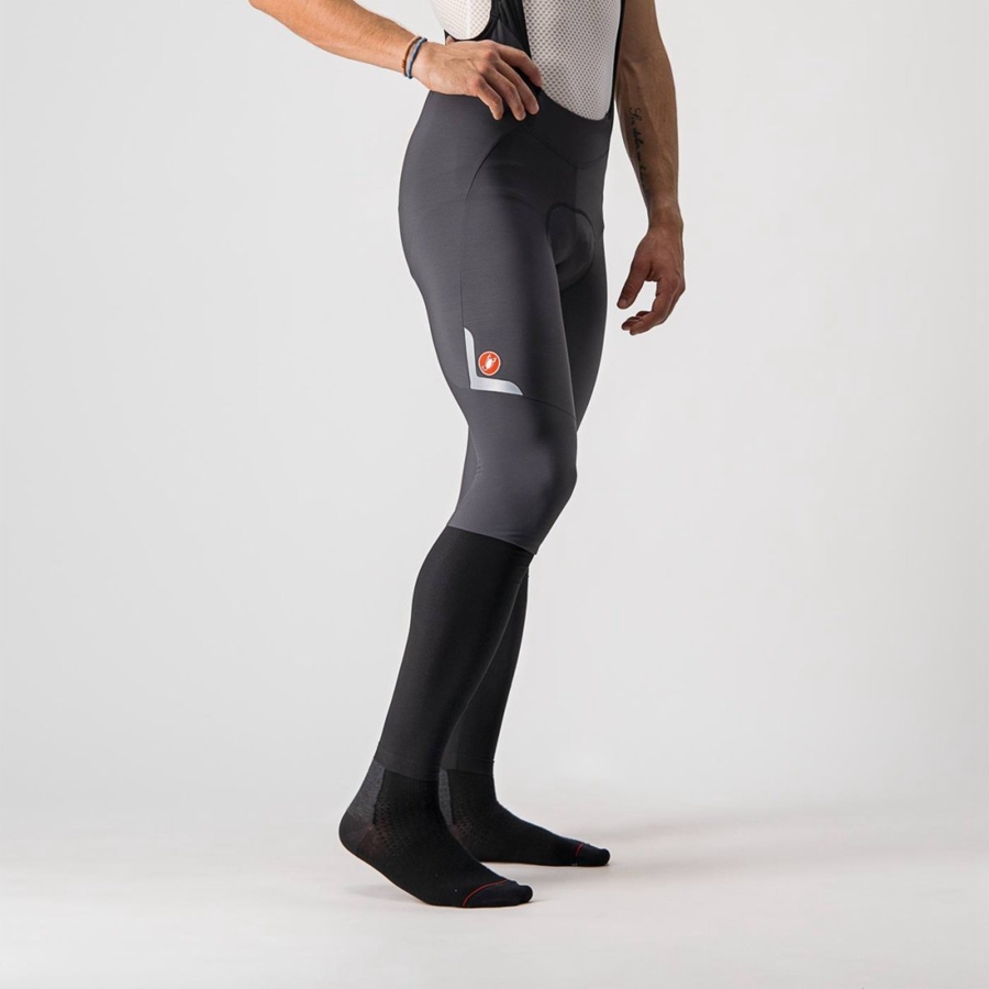 Dark Grey / Silver Men Castelli VELOCISSIMO 5 Bib Tights | 174802-KBU