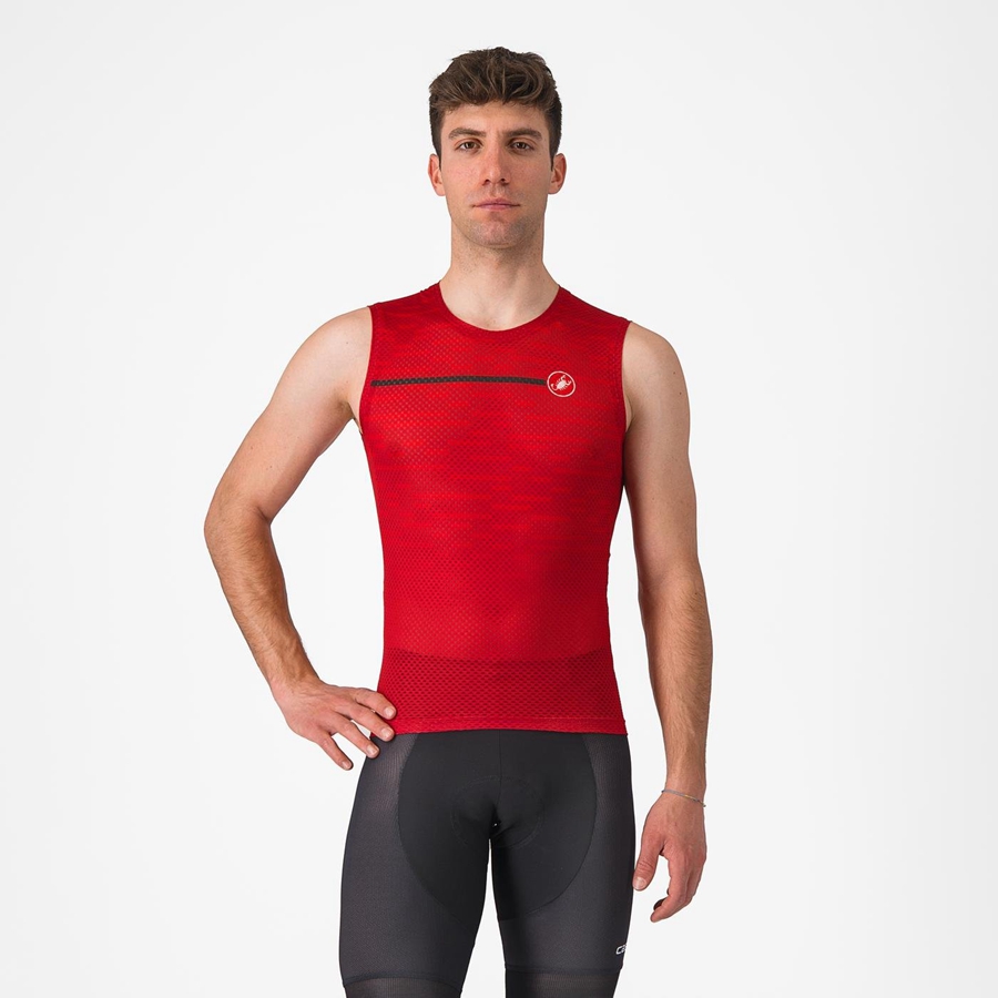 Dark Red Men Castelli INSIDER SLEEVELESS Jersey | 074153-YGC