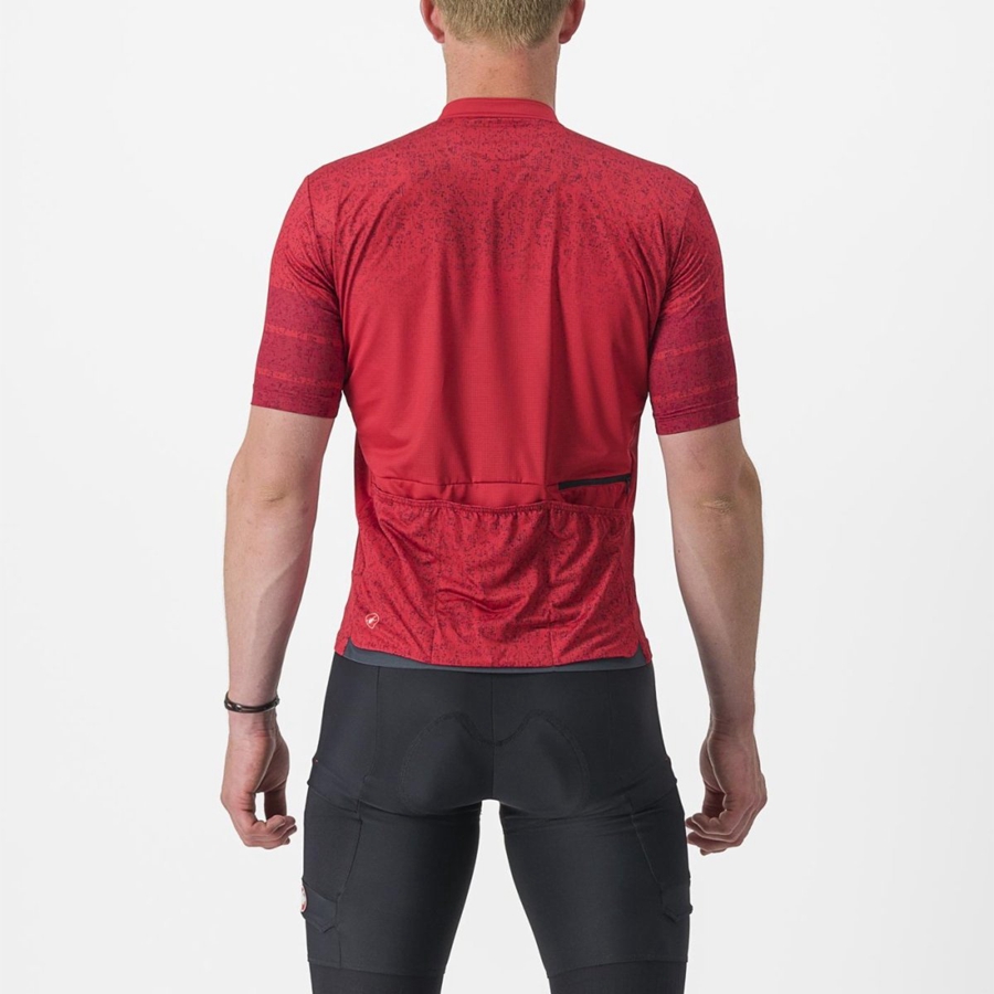 Dark Red Men Castelli UNLIMITED TERRA Jersey | 715692-TKN