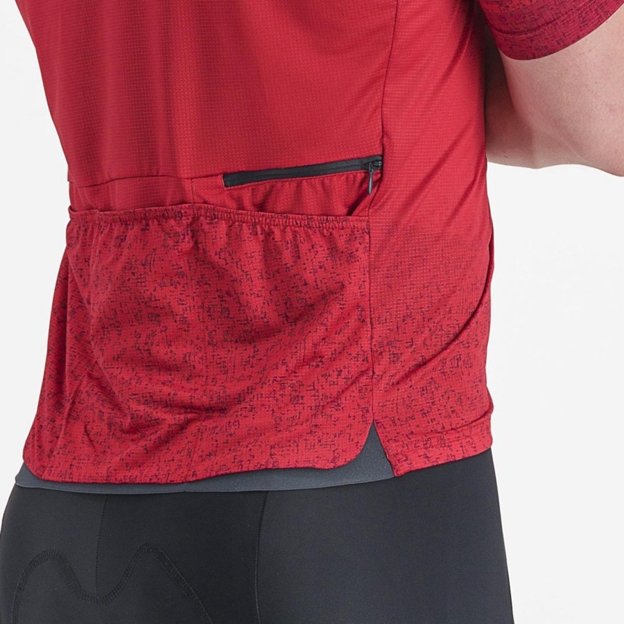 Dark Red Men Castelli UNLIMITED TERRA Jersey | 715692-TKN