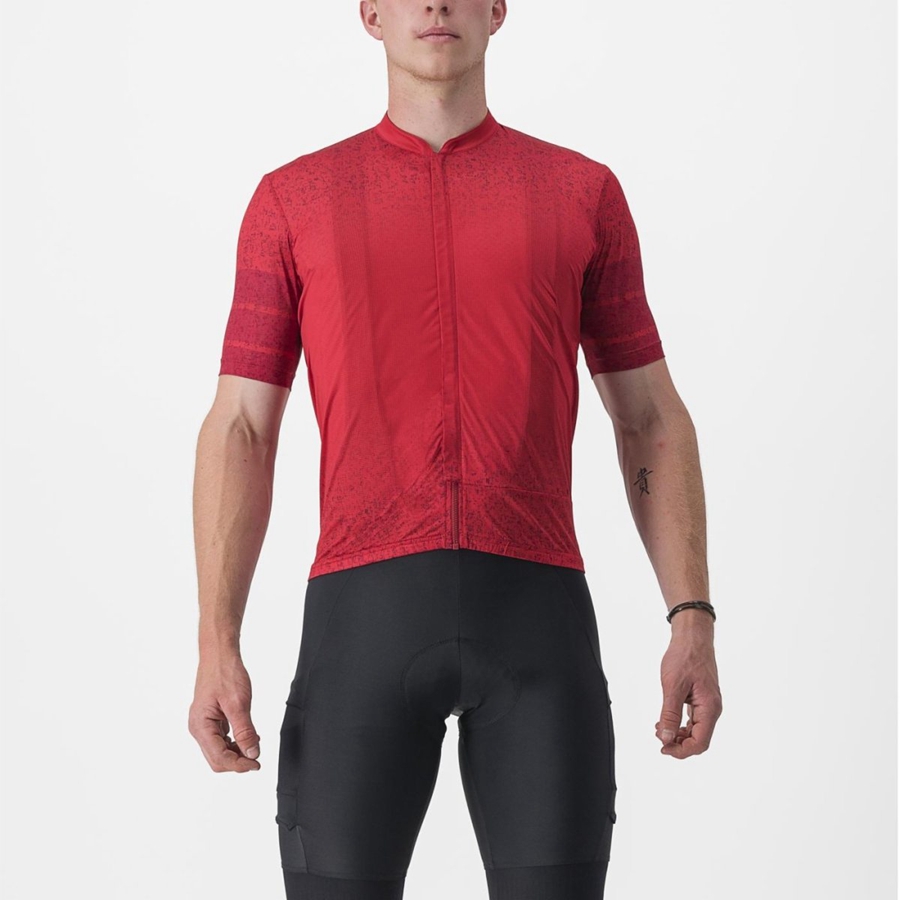 Dark Red Men Castelli UNLIMITED TERRA Jersey | 715692-TKN