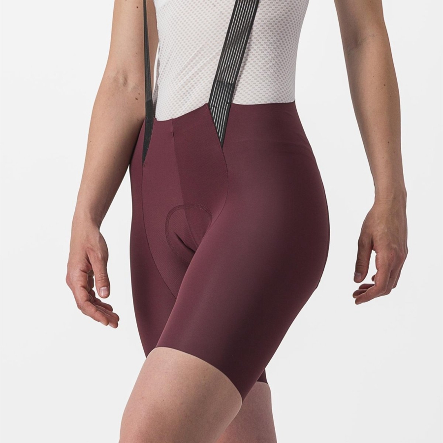 Deep Burgundy Women Castelli FREE AERO RC W Bib Shorts | 807629-LUB