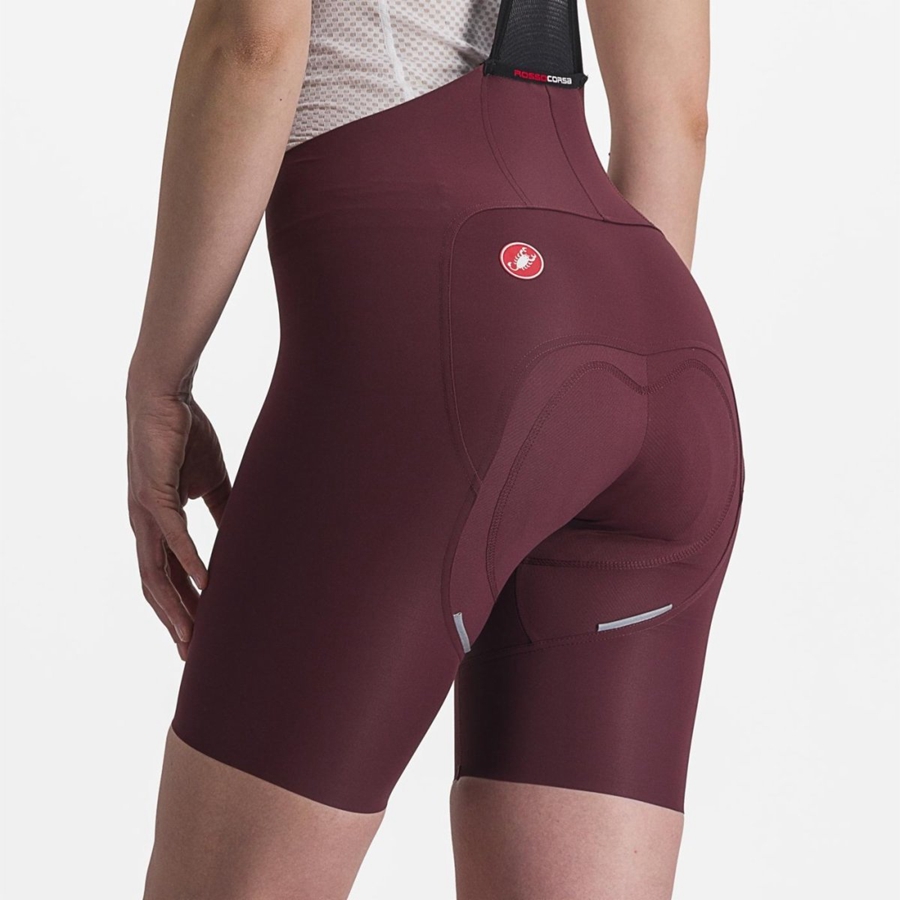 Deep Burgundy Women Castelli FREE AERO RC W Bib Shorts | 807629-LUB