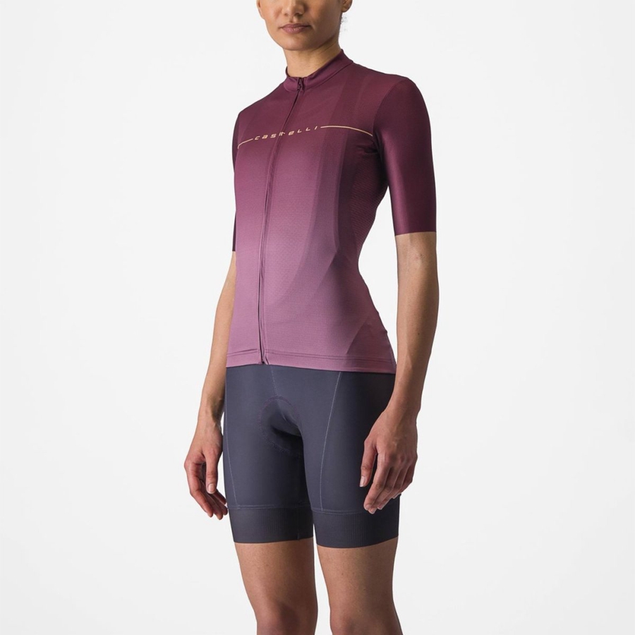 Deep Burgundy / Deep Purple Women Castelli SALITA Jersey | 530274-AQX