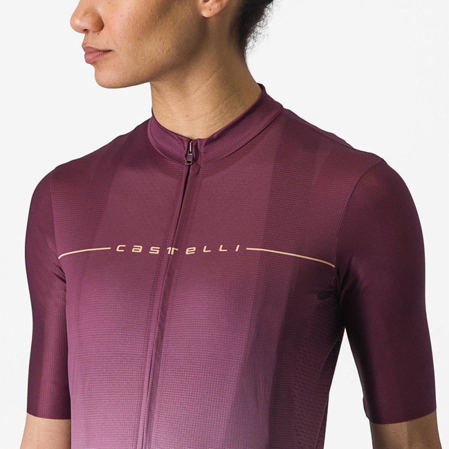 Deep Burgundy / Deep Purple Women Castelli SALITA Jersey | 530274-AQX