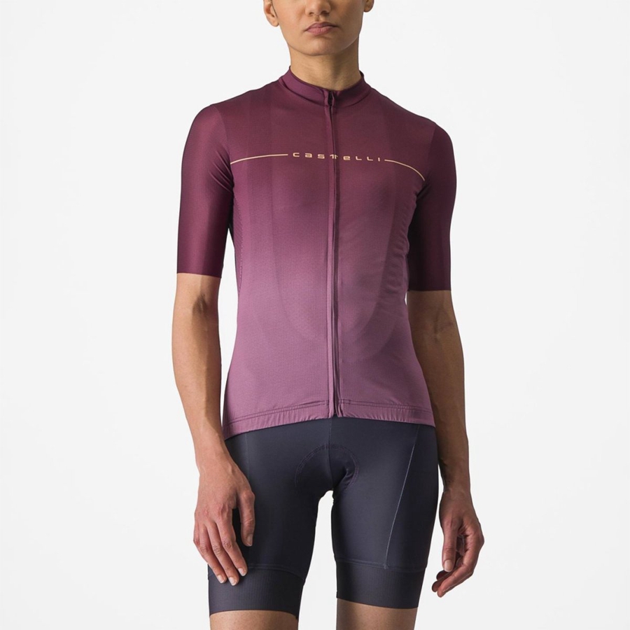 Deep Burgundy / Deep Purple Women Castelli SALITA Jersey | 530274-AQX