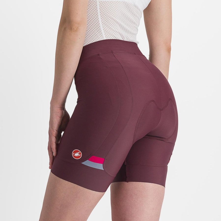 Deep Burgundy / Red Women Castelli PRIMA Shorts | 947051-OVU